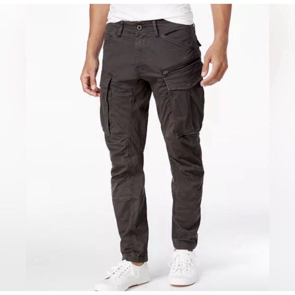 G Star Raw Pants Mens Black Rovic Zip 3D Straight Tapered